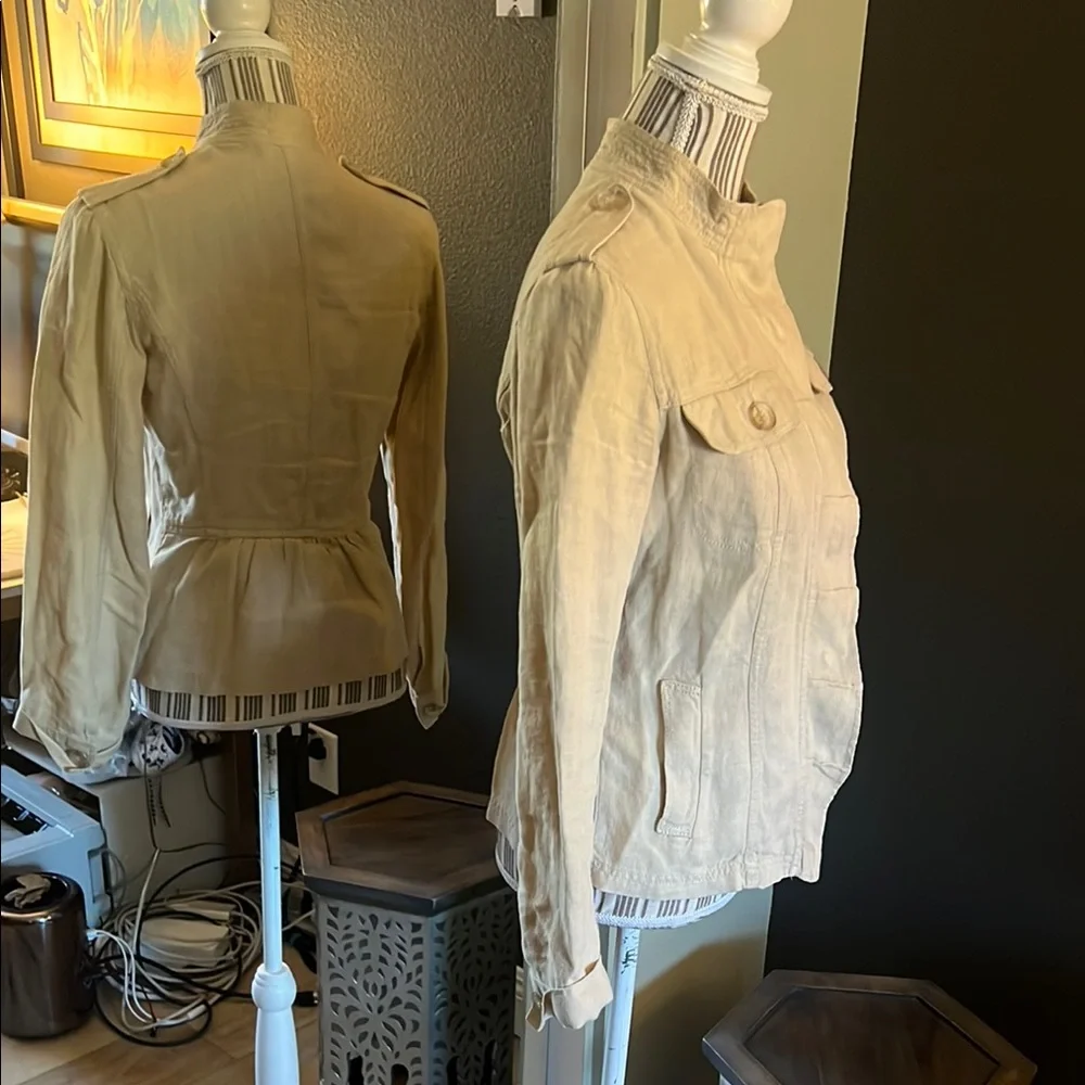🛑 1 hour sale. MaxMara, size 6, Tan Lightweight Jacket - Picture 5 of 10